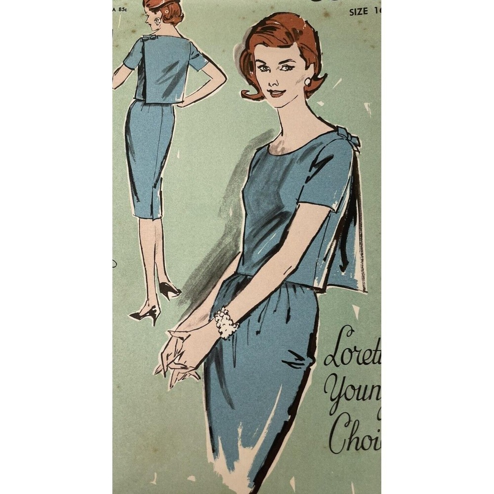 Advance 9962 Original Uncut Unopened 1960s Sewing Pattern Two-Piece Dress Sz 16